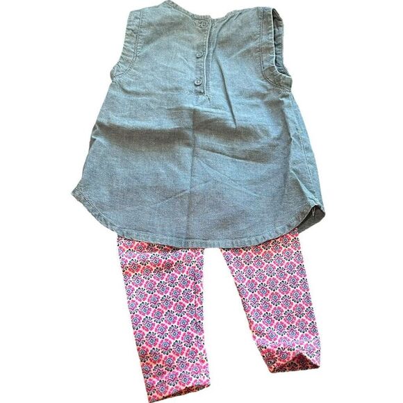 4/$25 Carter’s Denim &‎ Leggings Outfit - Size 9 months - Picture 2 of 4